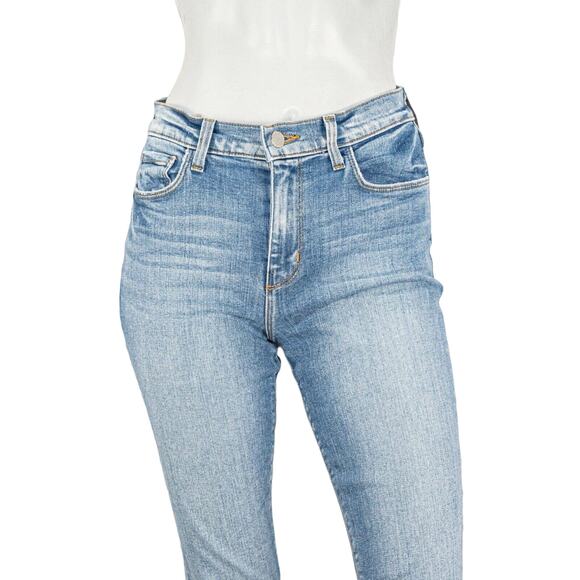 L'AGENCE $285 Sada High-Rise Cropped Slim Denim Jeans Raw hem Size 25 - Picture 8 of 11